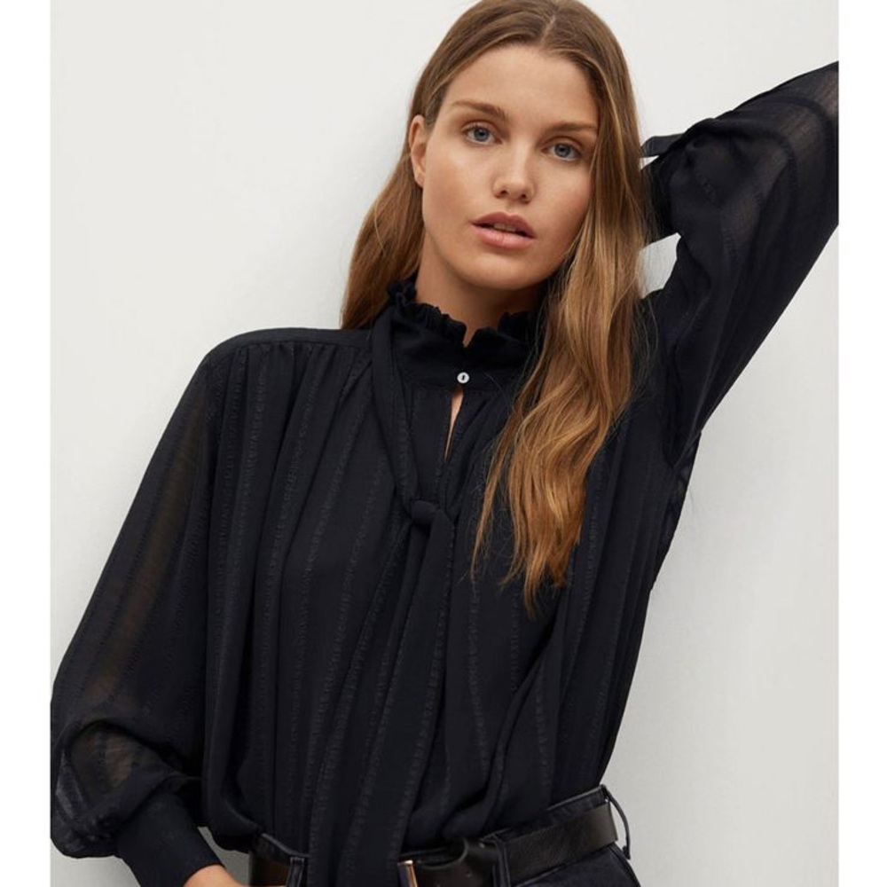Mango Elegant Black Women's Top